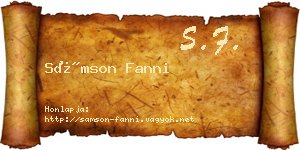 Sámson Fanni névjegykártya