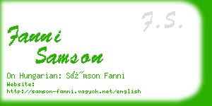 fanni samson business card